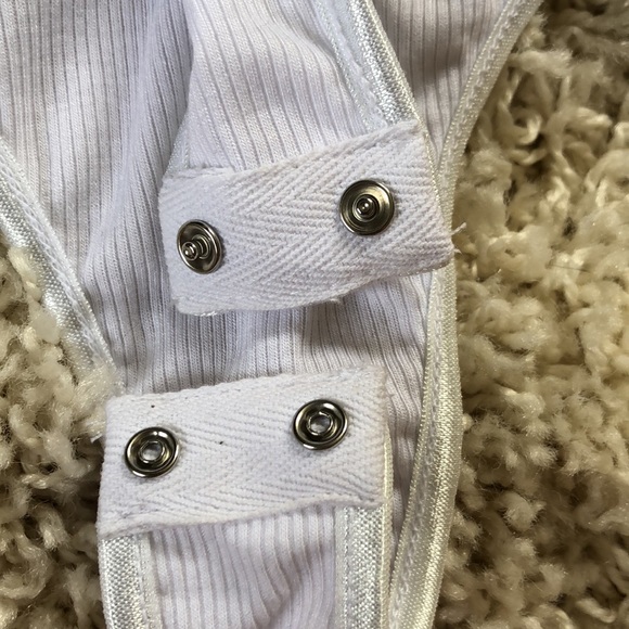 Altar’d State White Ruffle Bodysuit Tank - Picture 3 of 6